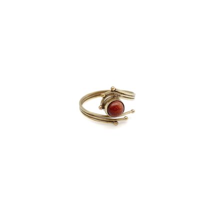 Tanvi Collection Ring - Gold with Goldstone