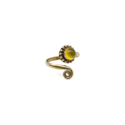 Tanvi Collection Ring - Gold with Yellow Agate