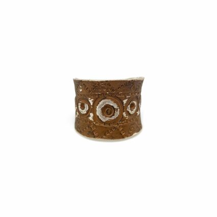 Silver Patina Ring - Brown Medallions