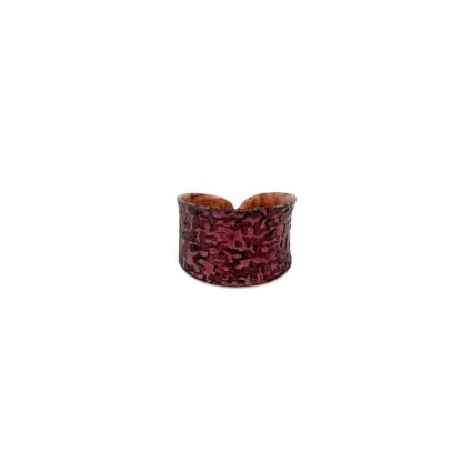 Copper Patina Ring - Red Marbled Print