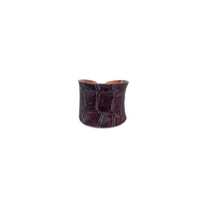 Copper Patina Ring - Dark Purple Crocodile