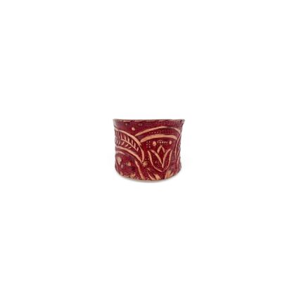 Copper Patina Ring - Red Botanical Print