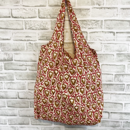 Block Red Screen-Printed Tote