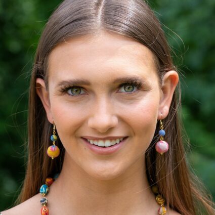 Aasha Small and Large Round Beads Earrings