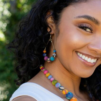 Aasha Graduated Wire Wrapped Teardrop Earrings