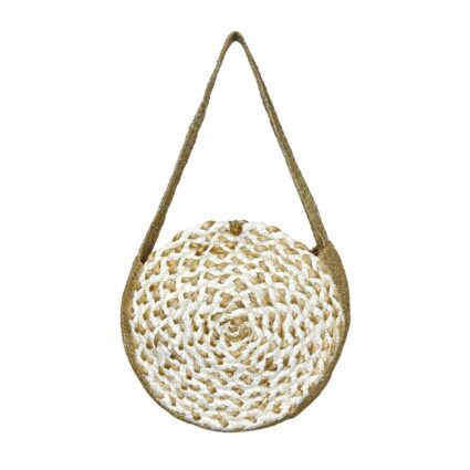 Tasi Woven Sparkle Jute Rope Circle Shoulder Bag