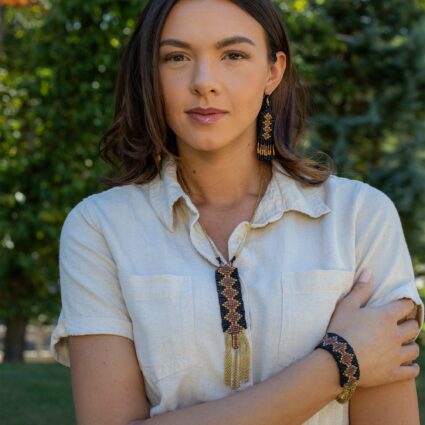 Sachi Beaded Safari Necklace - Diamonds with Chain Fringe