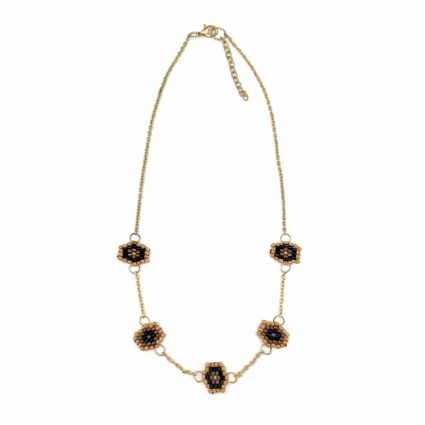 Sachi Beaded Safari Necklace - Five Mini Beaded Charms