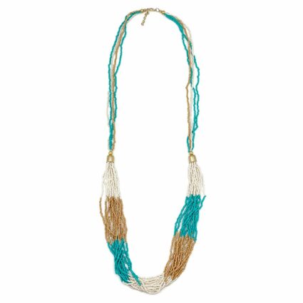 Sachi Island Waterfalls Necklace, Striped Bottom Half