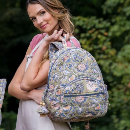 Large Backpack - Block Printed Organic Cotton